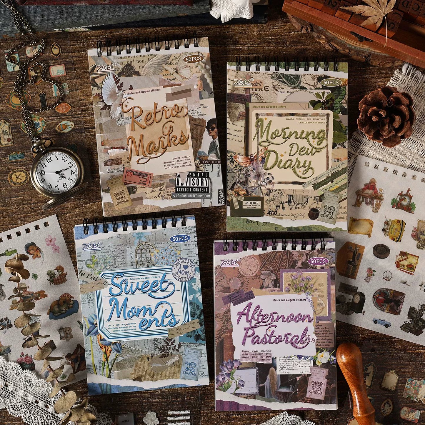 #02709 Vintage Diary Series Sticker Book