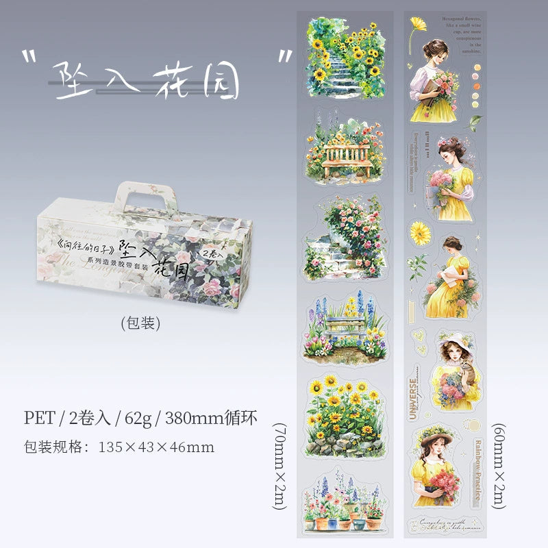 #03180 Four Seasons Flower Series Precut Tape Set 2 Rolls