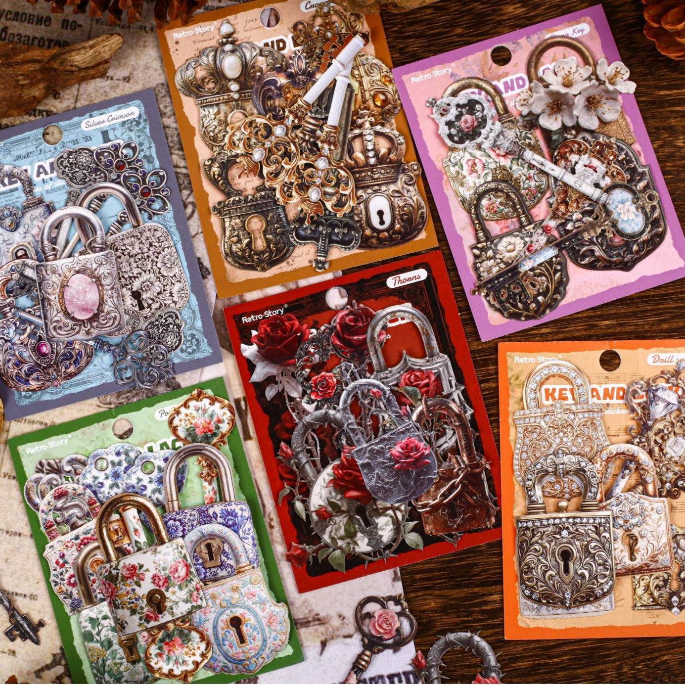 #02551 Vintage Lock/Key Series Sticker
