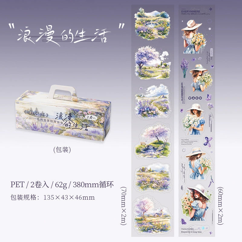 #03180 Four Seasons Flower Series Precut Tape Set 2 Rolls