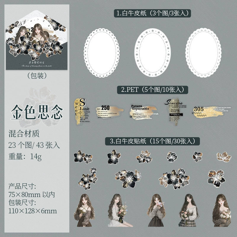 #20049 Girls Flower Letter Pattern Series Sticker