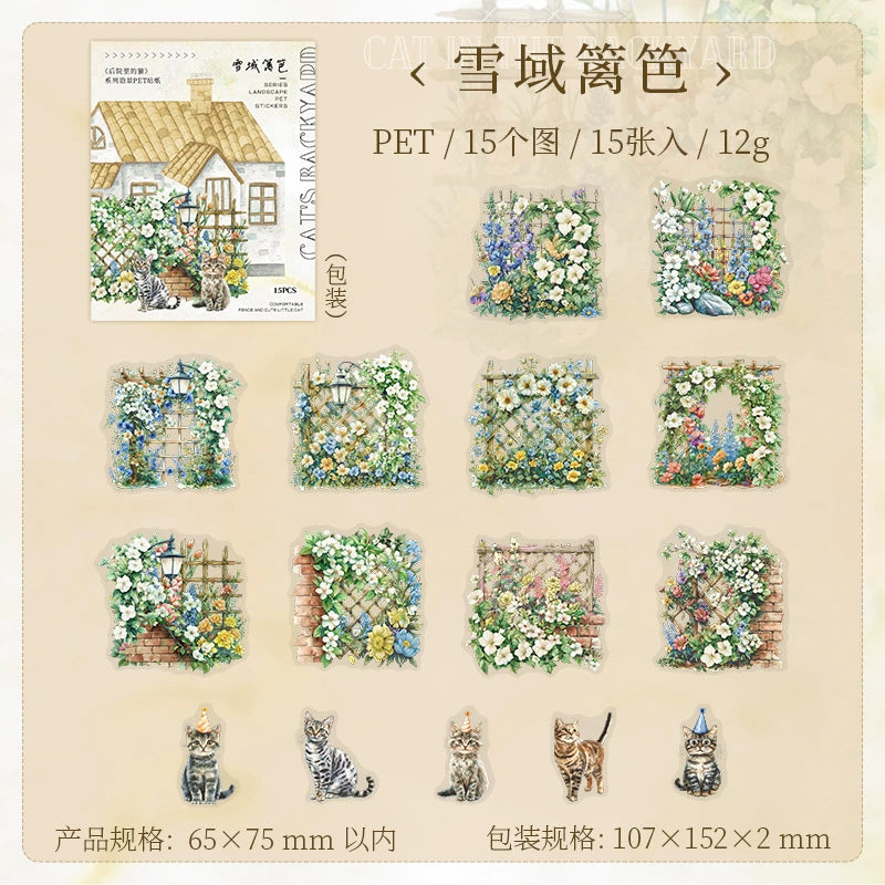 #20029 Fence and Cat Series Sticker