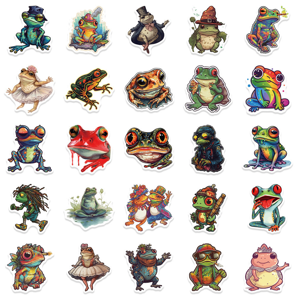 #02287 Colorful Frog Series Sticker