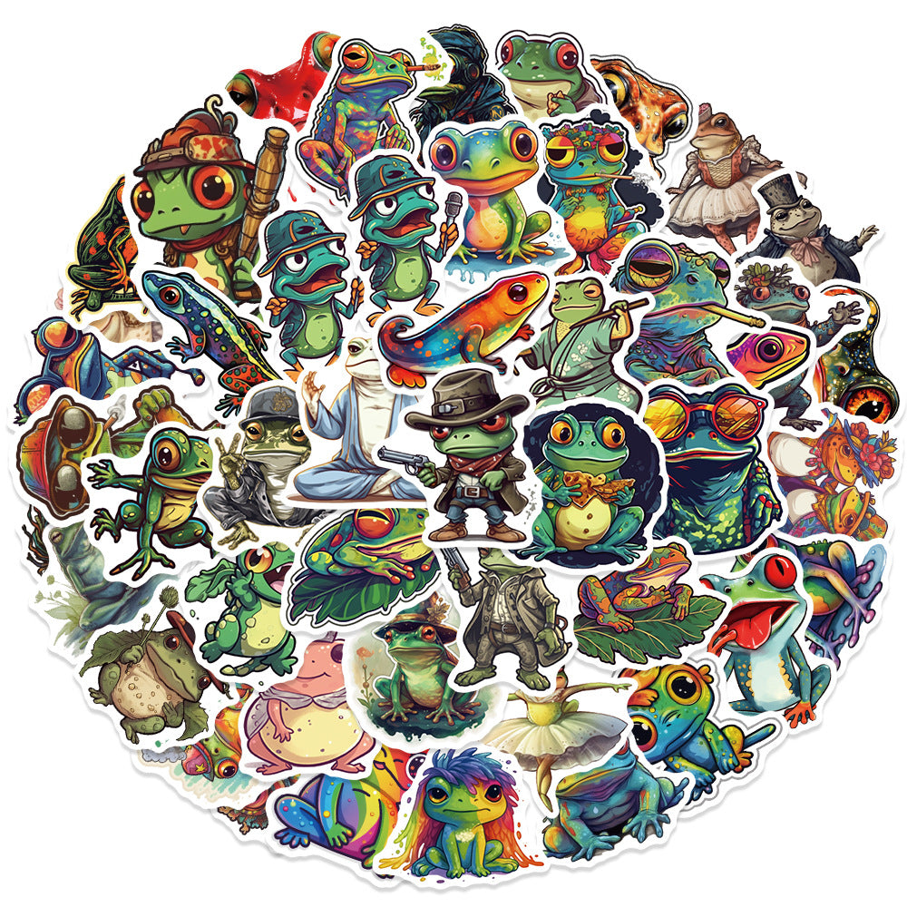 #02287 Colorful Frog Series Sticker