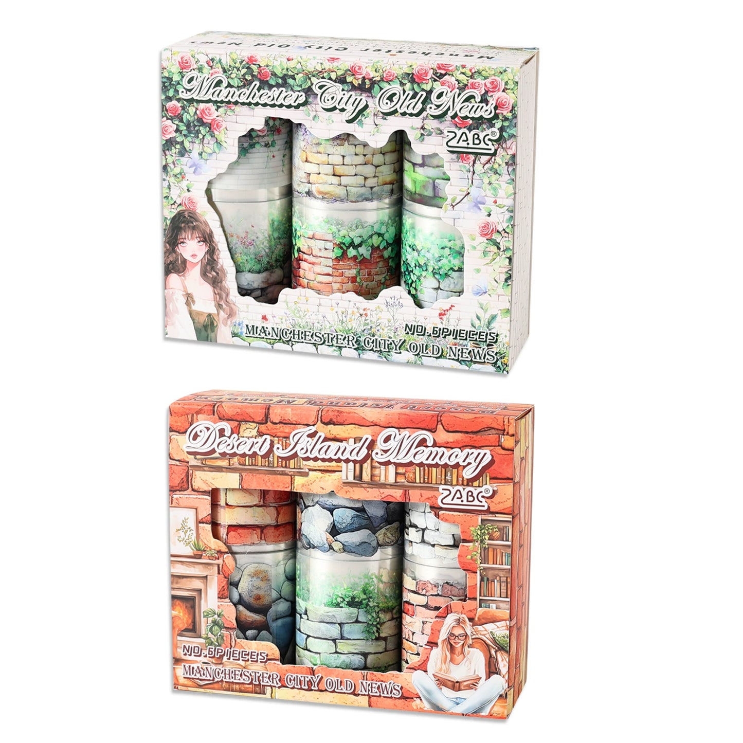 #03192 Flower And Wall Series Tape set 6 Rolls
