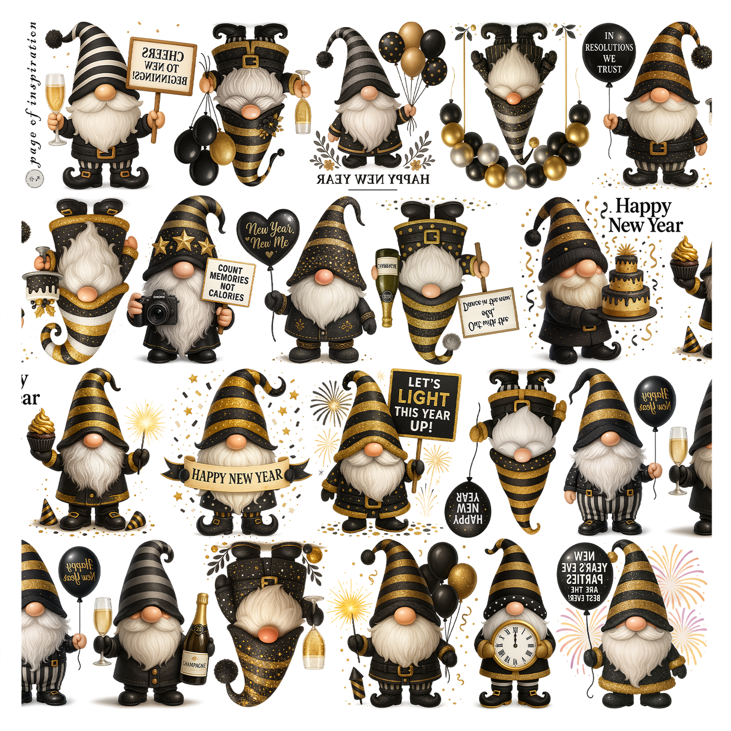 #S63 Customized PET Tape Happy New Year Gnome