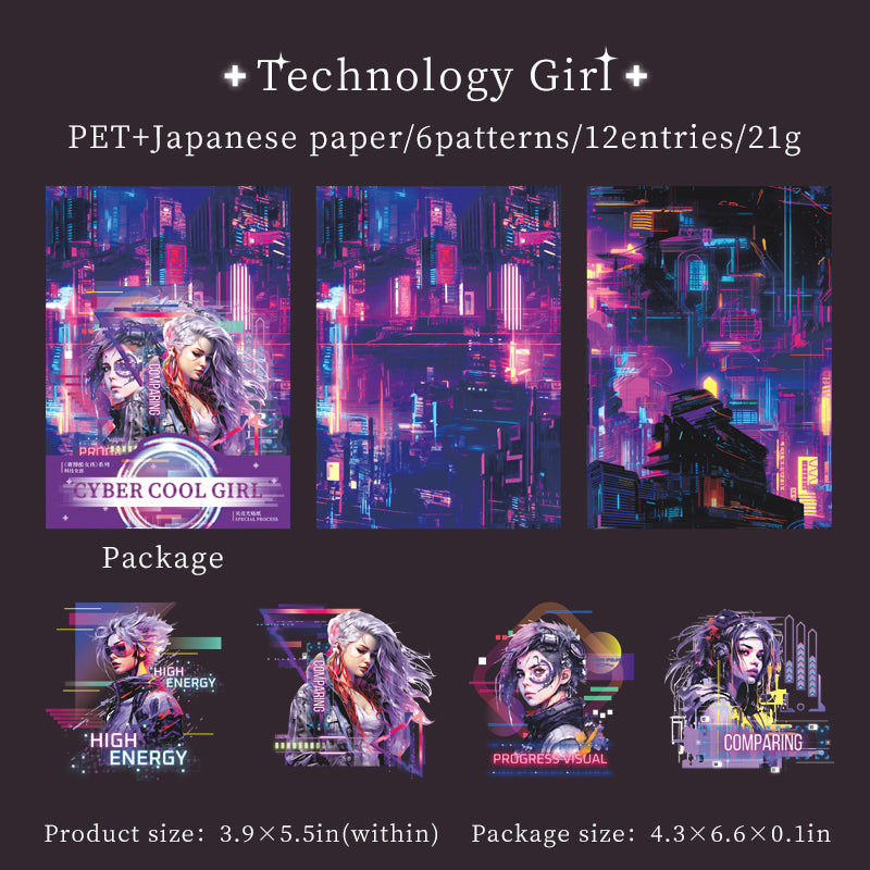 #02027 Cyber Girl Sticker