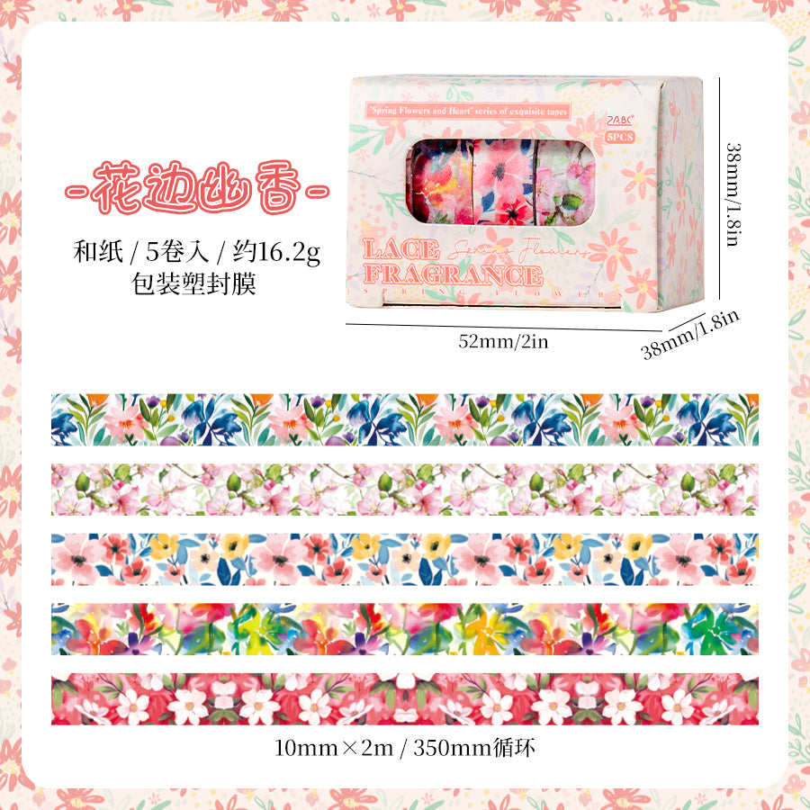 #03008 Flower Theme Series Tape 5 Rolls a Pack
