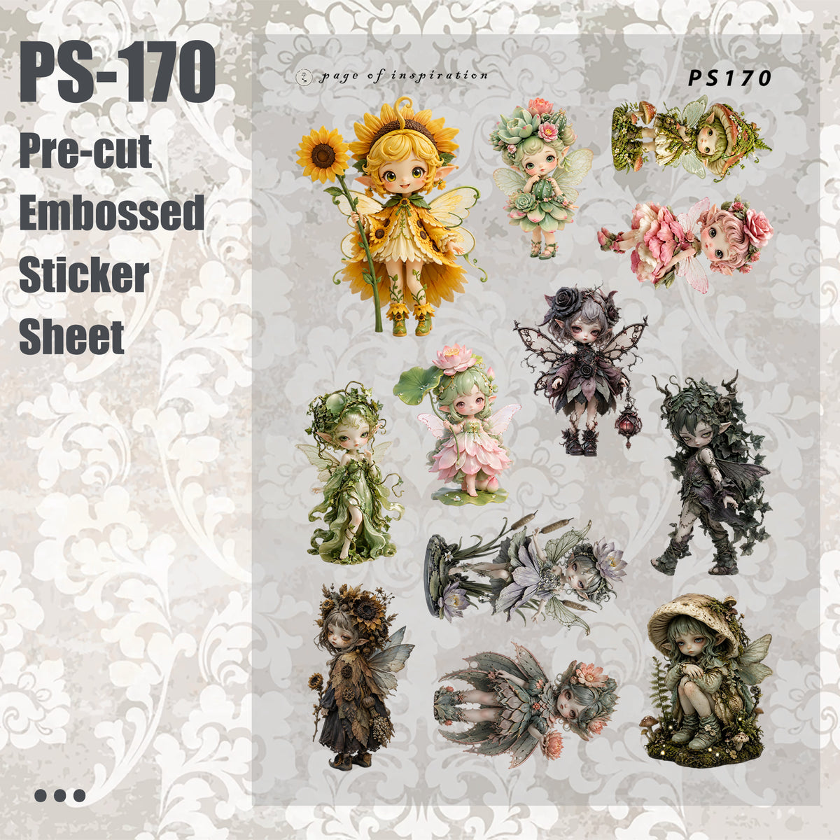 #PS-170 Pre-cut Embossed PET Sticker Sheet