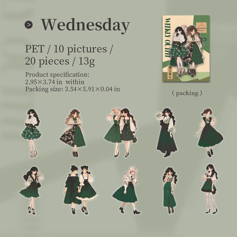 #02645 Pretty Girls weekday Series Sticker