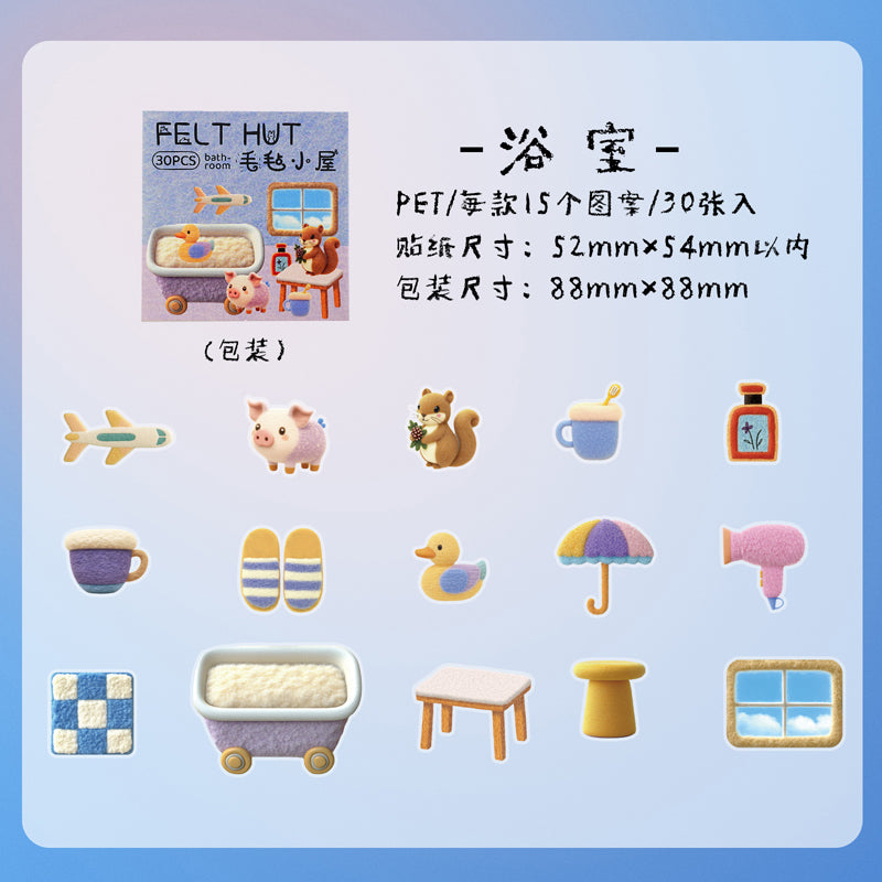 #02578 Felt Hut Series Sticker