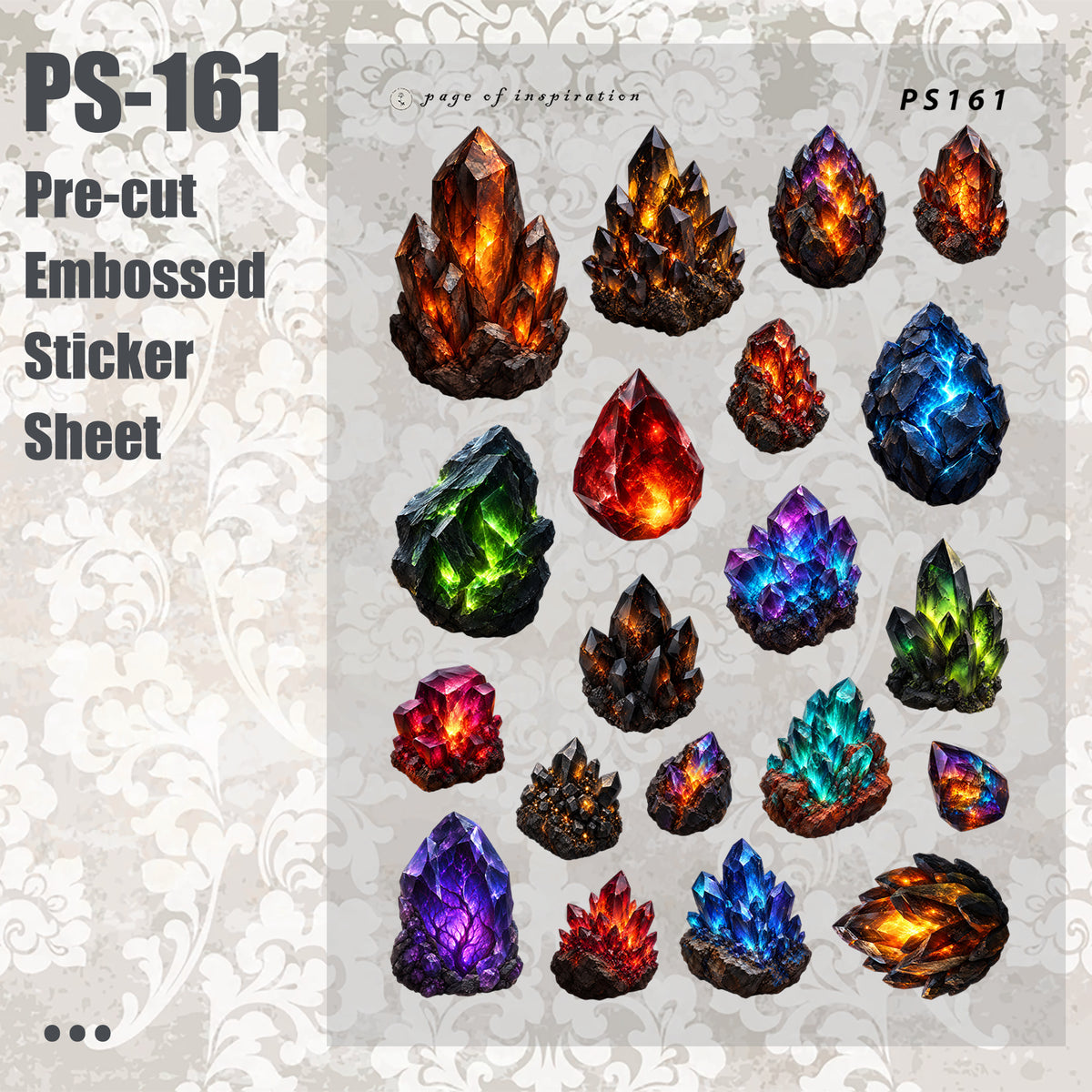 #PS-161 Pre-cut Embossed PET Sticker Sheet