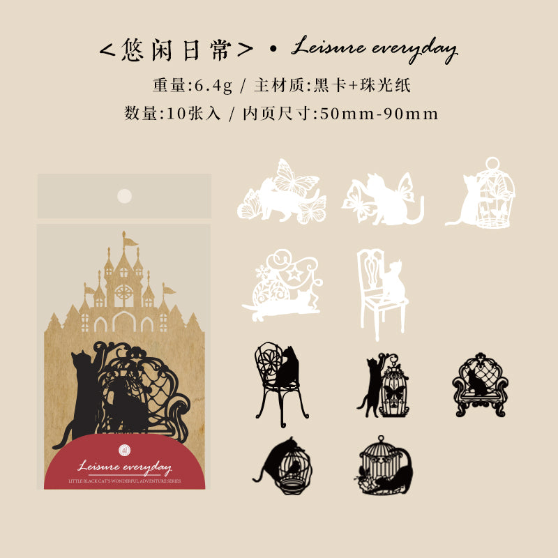 #02299 Black Cat Advanture Series Sticker