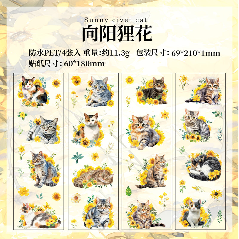 #02364 Cat and Flower Series Sticker