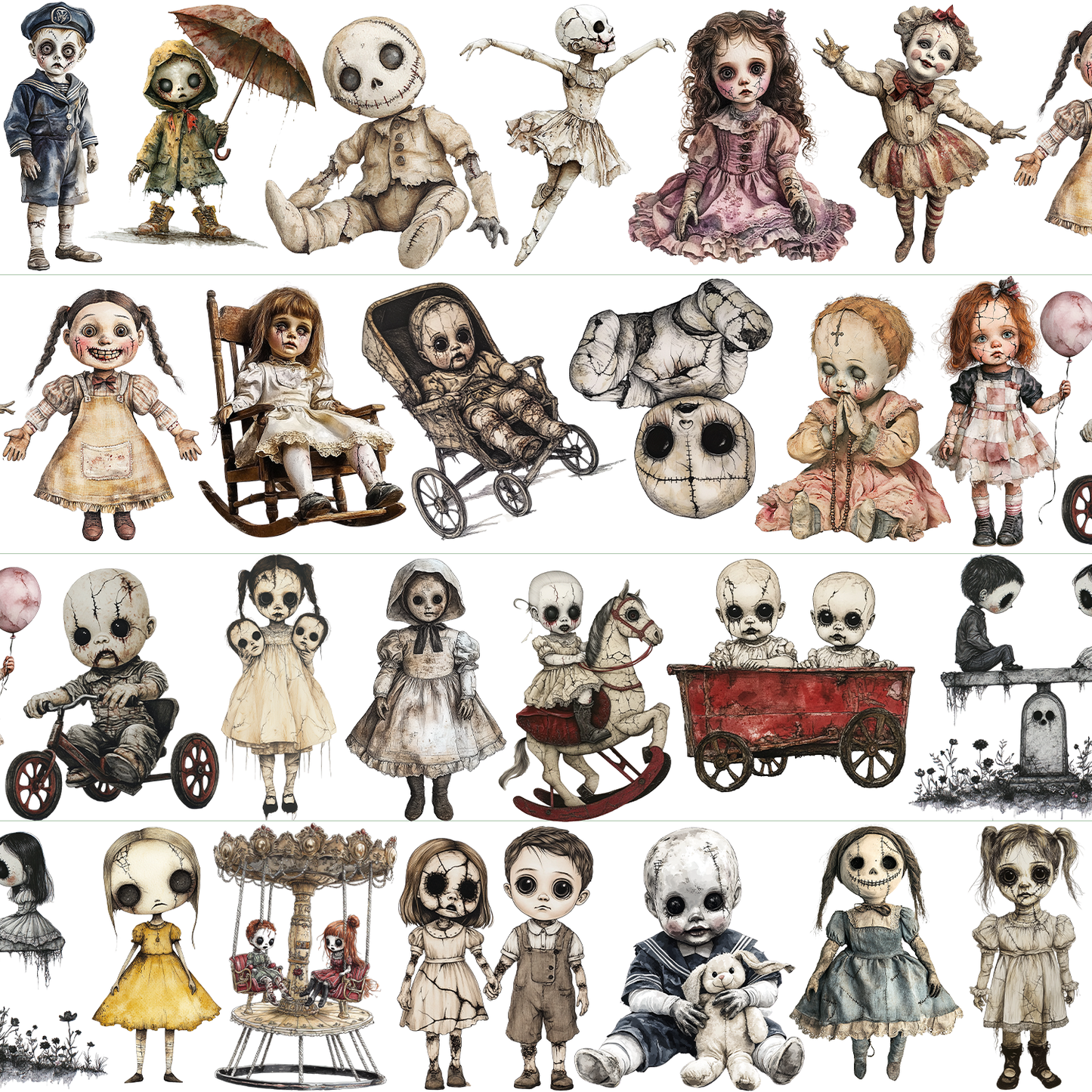 #03173 Customized PET Tape Creepy Doll