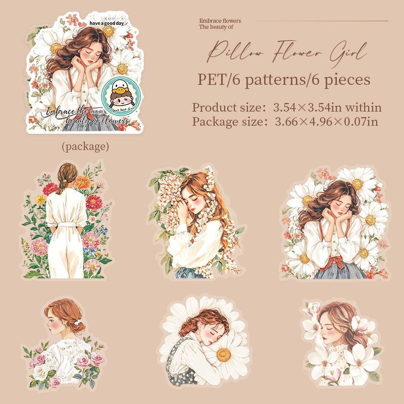 #02501 Girl with Flower Series Sticker