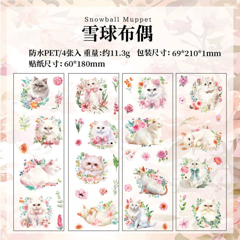 #02364 Cat and Flower Series Sticker
