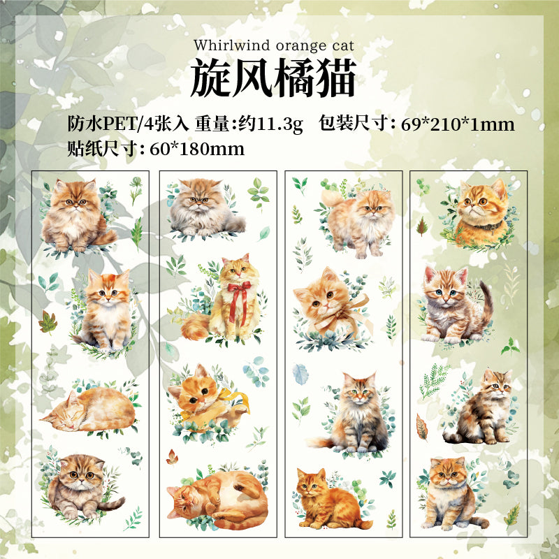 #02364 Cat and Flower Series Sticker