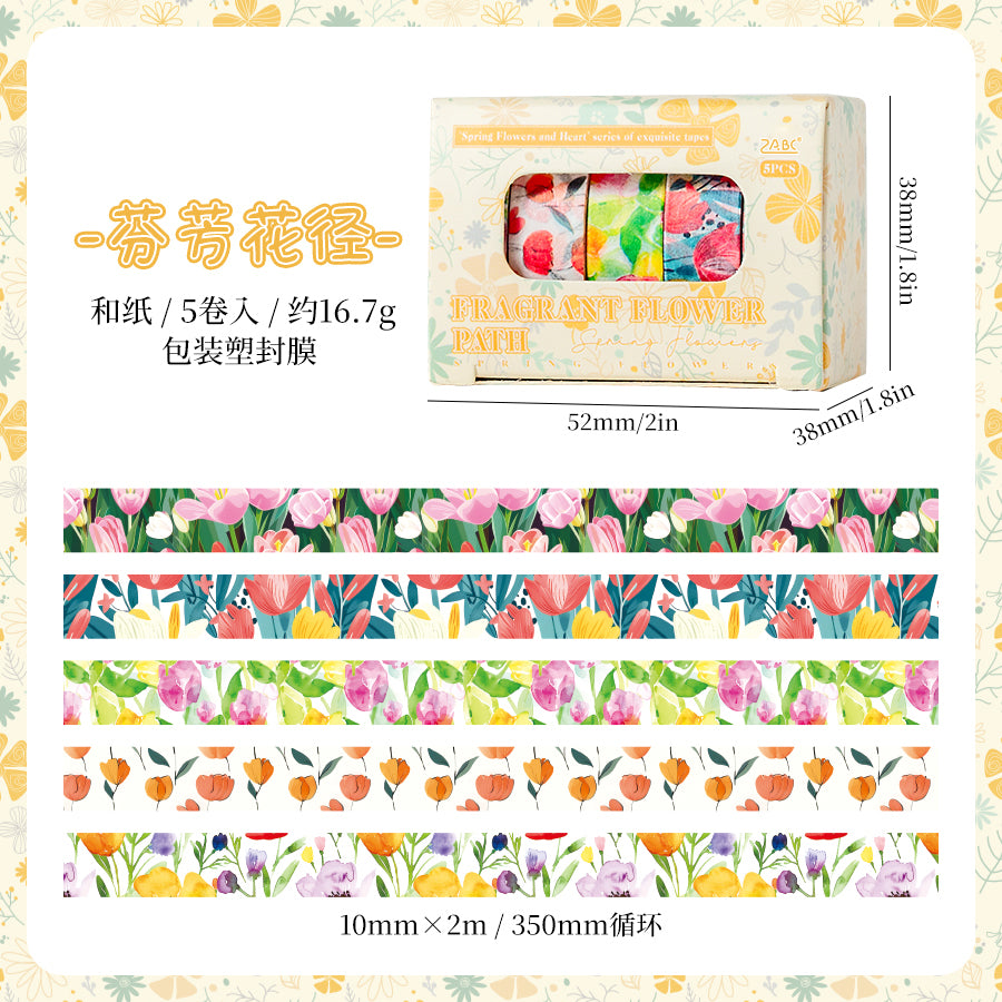 #03008 Flower Theme Series Tape 5 Rolls a Pack
