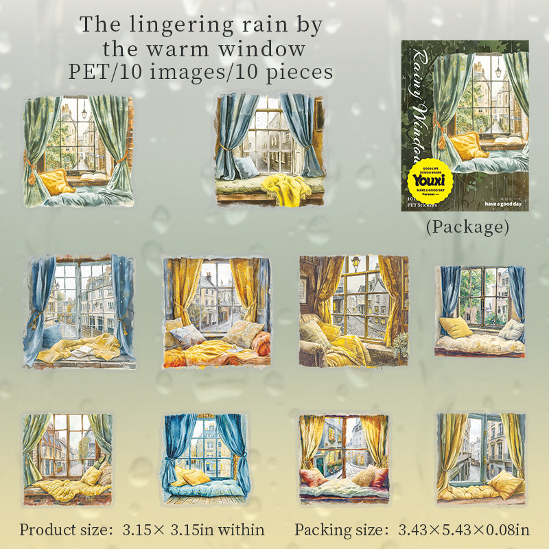 #02554 Rainy outside of Window Series Sticker