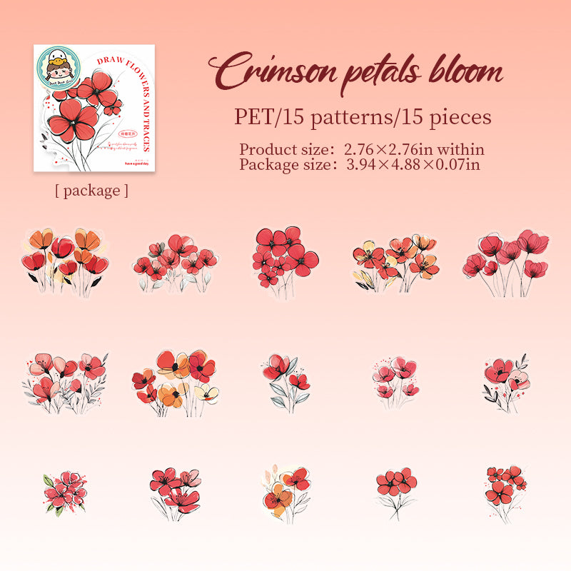 #02513 Draw Flower Series Sticker