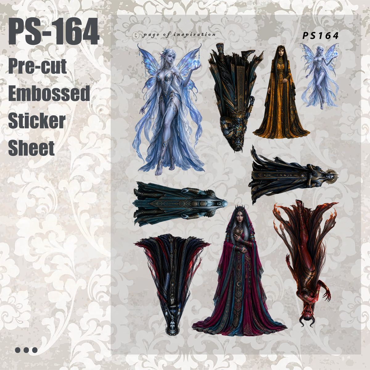 #PS-164 Pre-cut Embossed PET Sticker Sheet