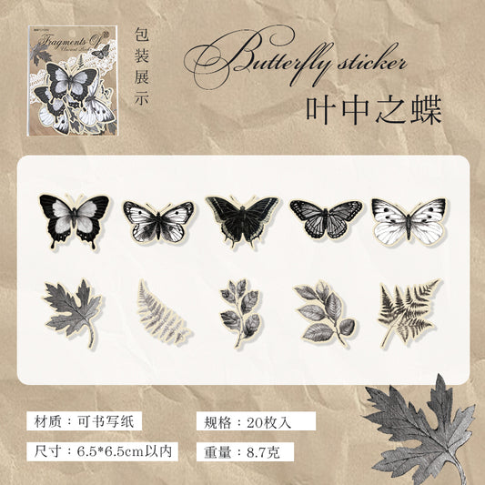 #02226 Vintage Butterfly and Flower Series Material Paper