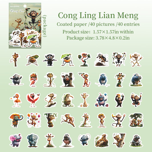 #02122 Crazy Zoo Series Sticker