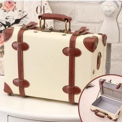 #01007  Cute Leather&Wooden Suit Case,  5 Color Options