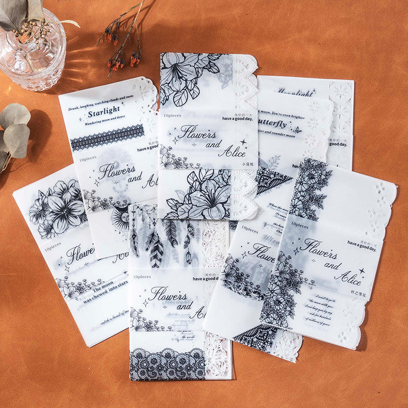 #02092 Lace and Flower Series Material Paper