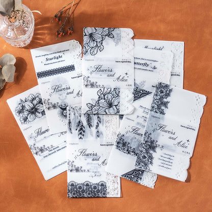 #02092 Lace and Flower Series Material Paper