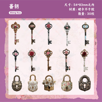 #02551 Vintage Lock/Key Series Sticker