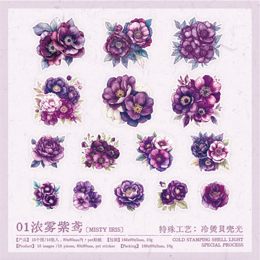 #02438 Flower in Four SeansonsSeries Sticker