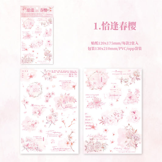 #02579 Flower Diary Series Sticker