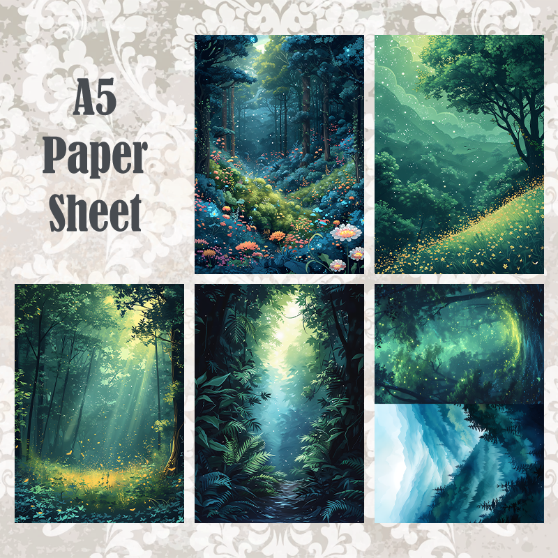 #5A106 POI Print A5 Cardstock Paper Set 10 Pcs