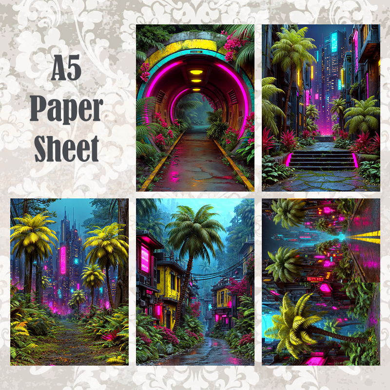 #5A116 POI Print A5 Cardstock Paper Set 10 Pcs