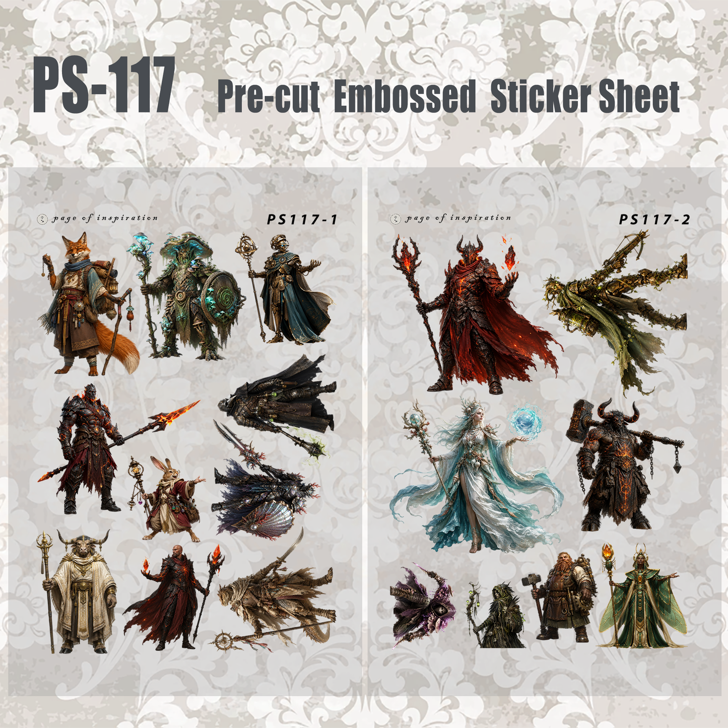 #PS-117 Pre-cut Embossed PET Sticker Sheet