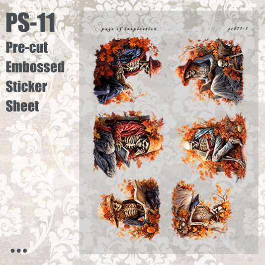 #PS-11 Pre-cut Embossed PET Sticker Sheet