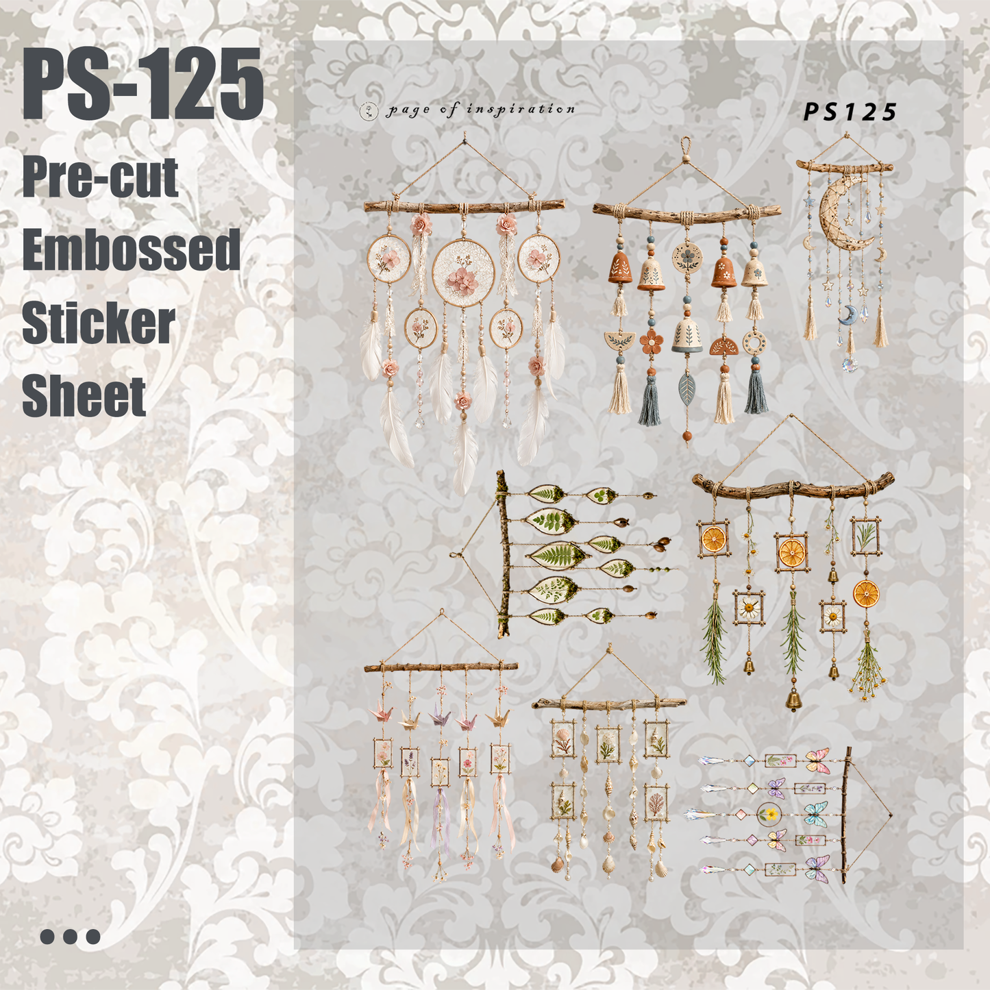 #PS-125 Pre-cut Embossed PET Sticker Sheet