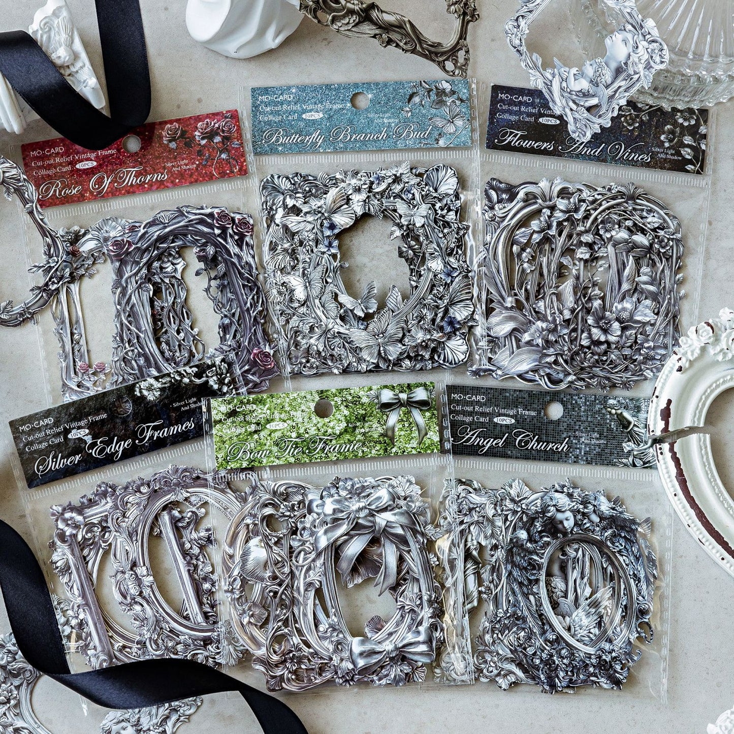 #02127  Retro Silver Frame Series Sticker