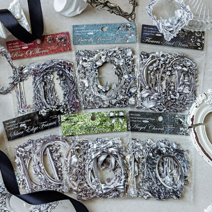 #02127  Retro Silver Frame Series Sticker