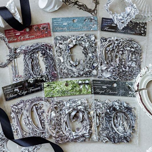 #02127 Retro Silver Frame Series Sticker