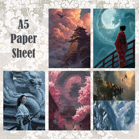 #5A130 POI Print A5 Cardstock Paper Set 10 Pcs