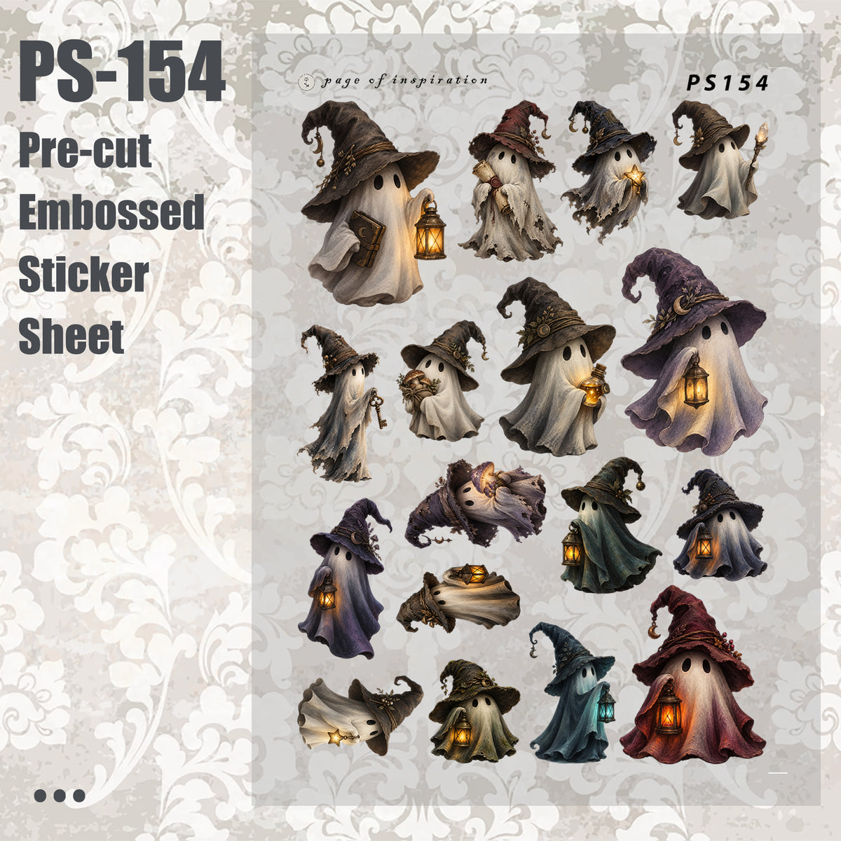 #PS-154 Pre-cut Embossed PET Sticker Sheet