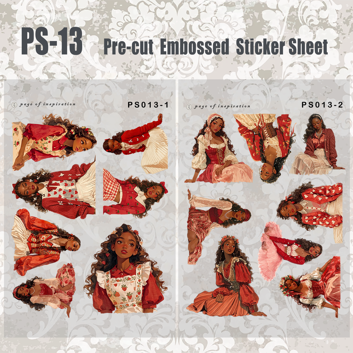 #PS-13 Pre-cut Embossed PET Sticker Sheet