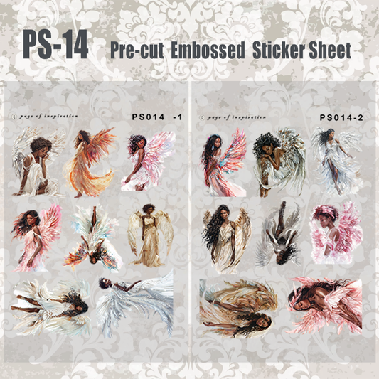 #PS-13 Pre-cut Embossed PET Sticker Sheet