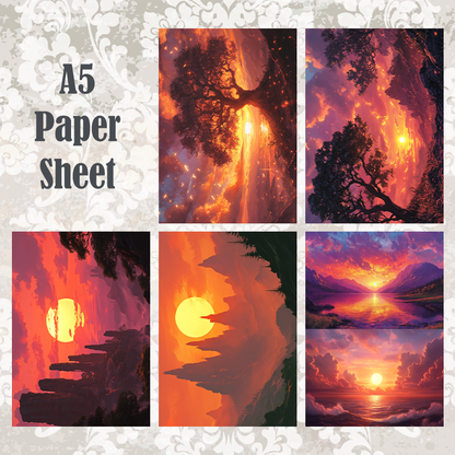 #5A151 POI Print A5 Cardstock Paper Set 10 Pcs