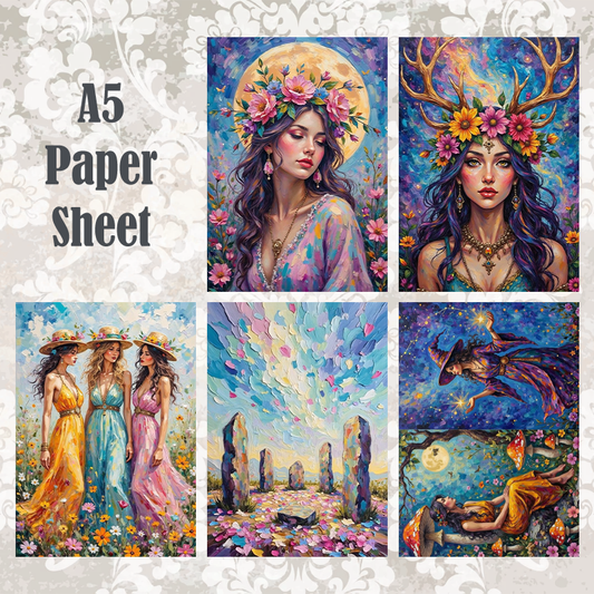 #5A156 POI Print A5 Cardstock Paper Set 10 Pcs