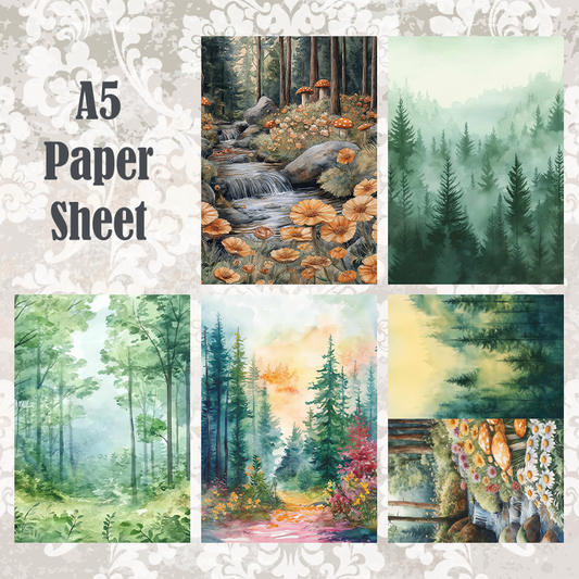 #5A158 POI Print A5 Cardstock Paper Set 10 Pcs