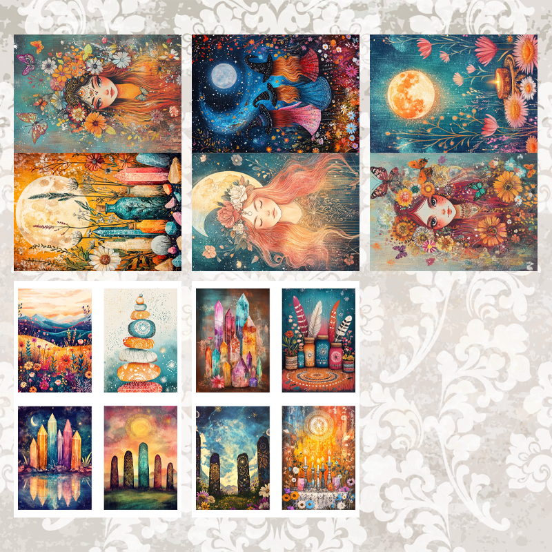 #5A161 POI Print A5 Cardstock Paper Set 10 Pcs